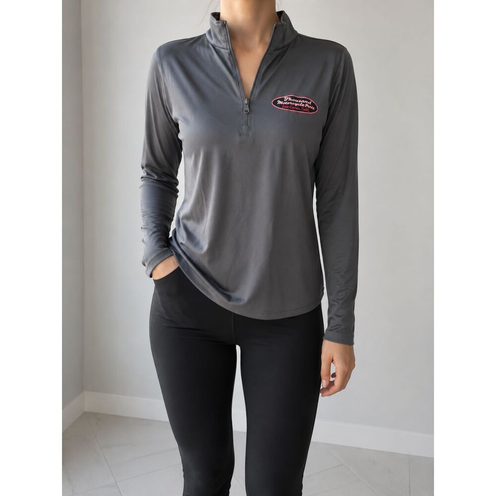 Port Authority Women’s XL Gray Quarter Zip Long Sleeve Performance Pullover NWT